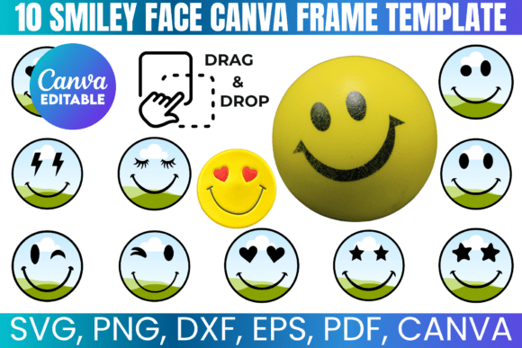 10 Smiley Face Canva Frame Graphics