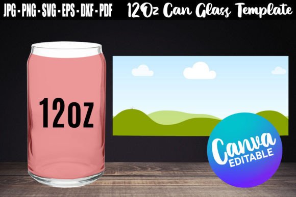 12oz Can Glass Canva Template SVG: Graphics Done Right
