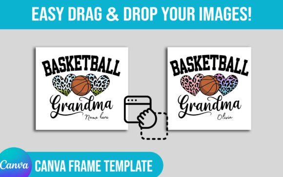 Basketball Grandma Custom Canva Frame: Graphics for Joyful Editorial Design