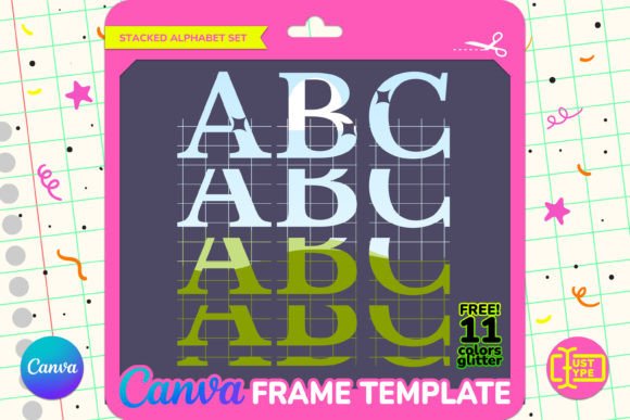 Blink Stacked Alphabet Canva Frame: Graphics That Pop
