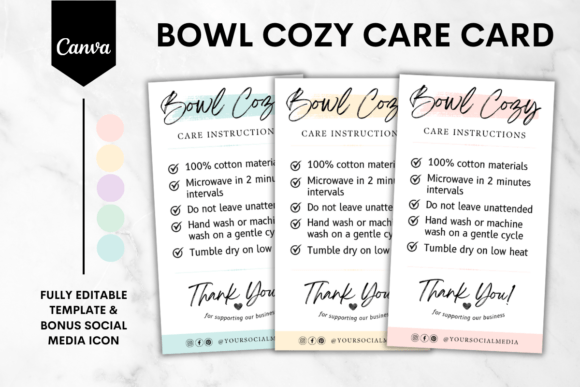 Bowl Cozy Care Card Canva Template 1: Graphics Done Right