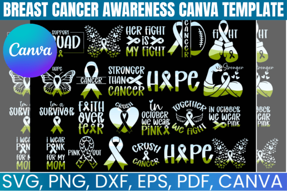 Breast Cancer Awareness Canva Frames Graphics