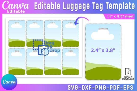 Canva Editable Luggage Tag Template: Graphics for Travel-Ready Branding