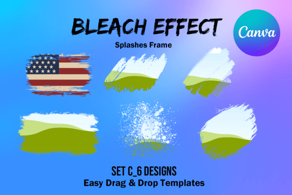 Canva Frame Template Bleach Effect Set C Graphics