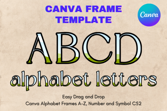 Canva Letters Frame Alphabet Graphics