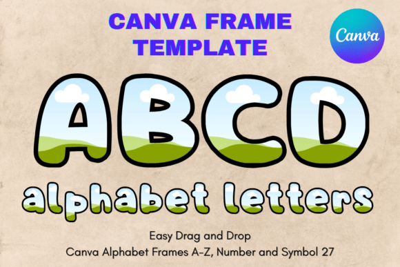 Canva Letters Frame Alphabet Template_27 Graphics