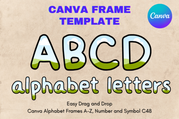 Canva Letters Frame Alphabet Template_48 Graphics
