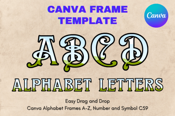 Canva Letters Frame Alphabet Template_59: Graphics for Polished Editorial Use