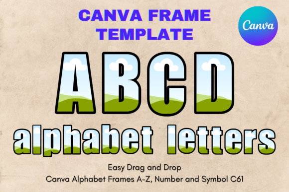 Canva Letters Frame Alphabet Template_61: Graphics for Polished Editorial Use