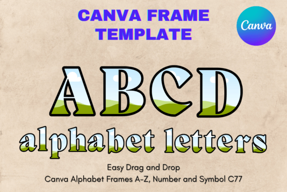 Canva Letters Frame Alphabet Template_77 Graphics
