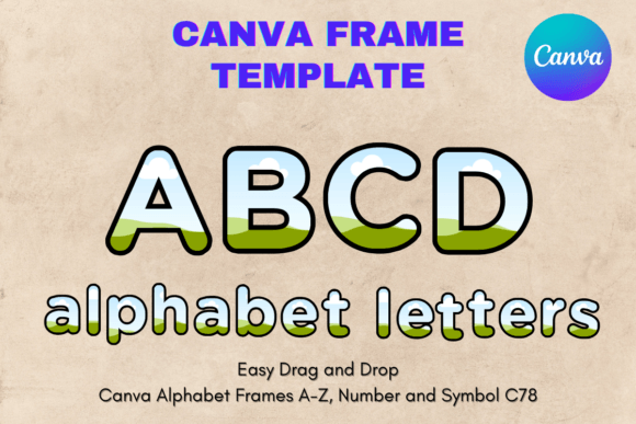Canva Letters Frame Alphabet Template_78 Graphics