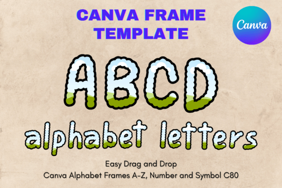 Canva Letters Frame Alphabet Template_80 Graphics