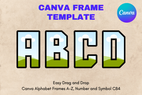 Canva Letters Frame Alphabet Template_84 Graphics