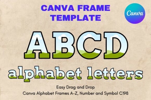 Canva Letters Frame Alphabet Template198 Graphics