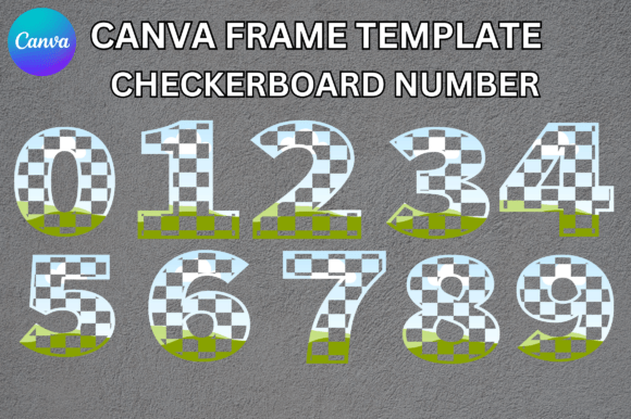 Checkered Number Canva Frame Template: Graphics for Smart Digital Selling
