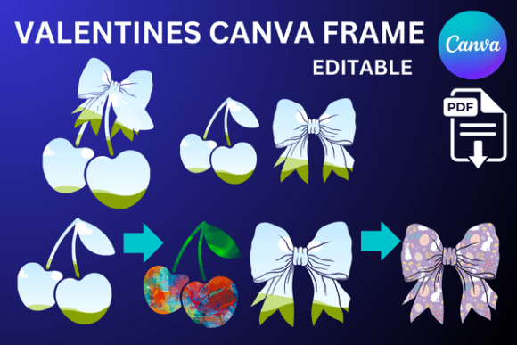 Cherry Bow Canva Frame Chery Template: Graphics for Warm, Handmade Branding