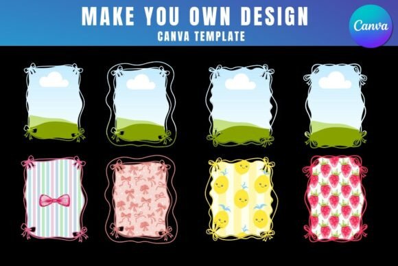 Cute Ruffle Frame Canva Template