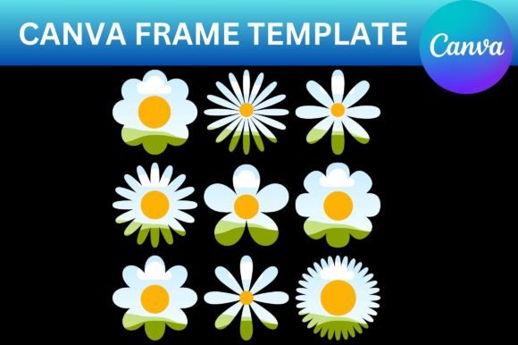 Daisies Canva Frame Template: Graphics for Creative Sellers