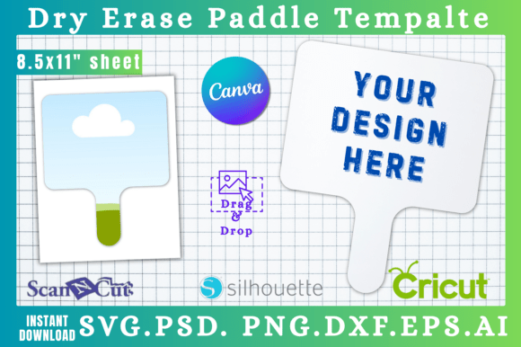 Dry Erase Paddle SVG Canva Templates: Graphics for Real Crafting