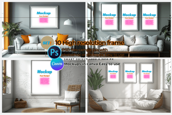 Frame Mockup Interior Graphics for Canva