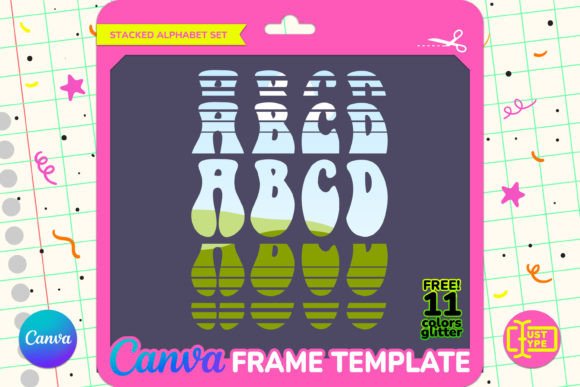 Funky Stacked Alphabet Canva Frame: Graphics That Pop
