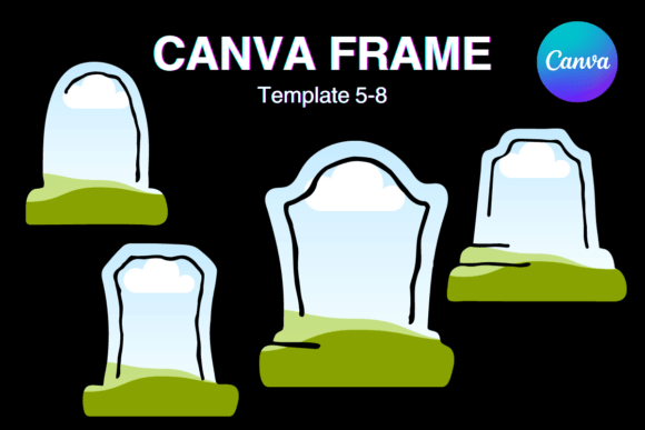 Gravestone Canva Frame Halloween Photo_2 Graphics