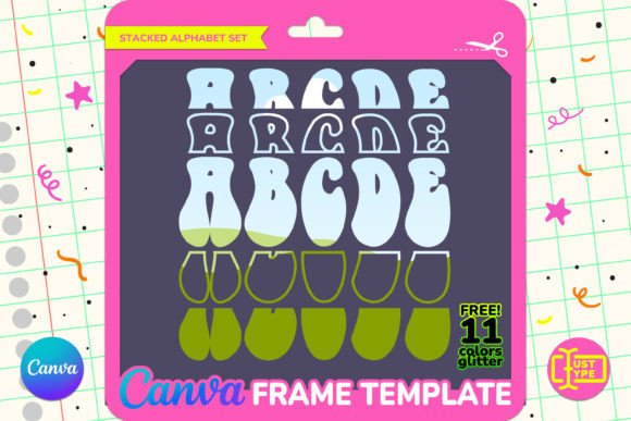 Hippie Disco Stacked Canva Frame Graphics
