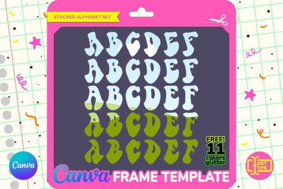 Hippie Wavy Stacked Canva Frame Graphics