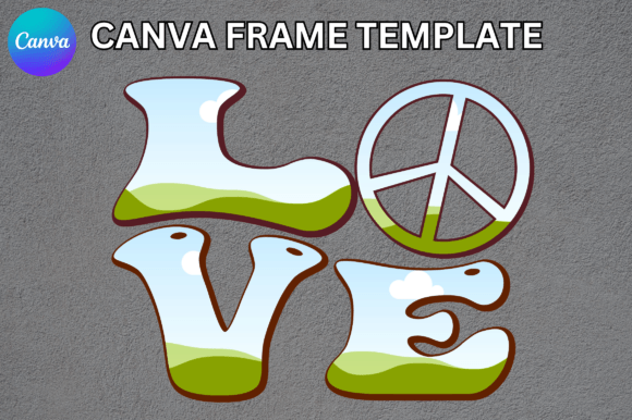 Love Peace Sign Canva Frame Template