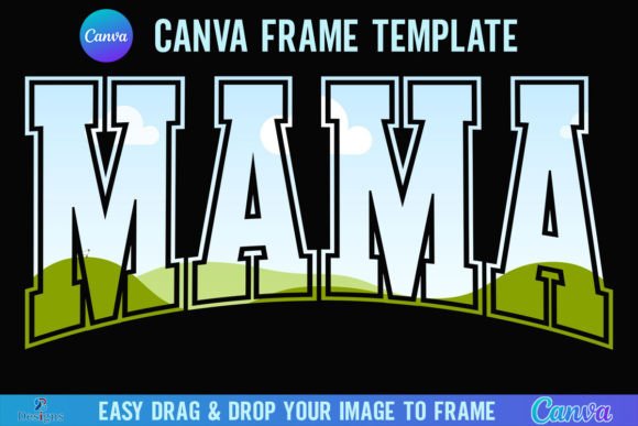 Mama Varsity Canva Frame Template Retro