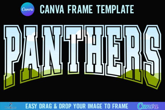 Panthers Canva Frame Varsity Sports Team Graphics