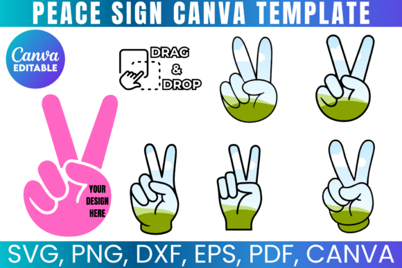 Peace Sign Canva Frame Bundle