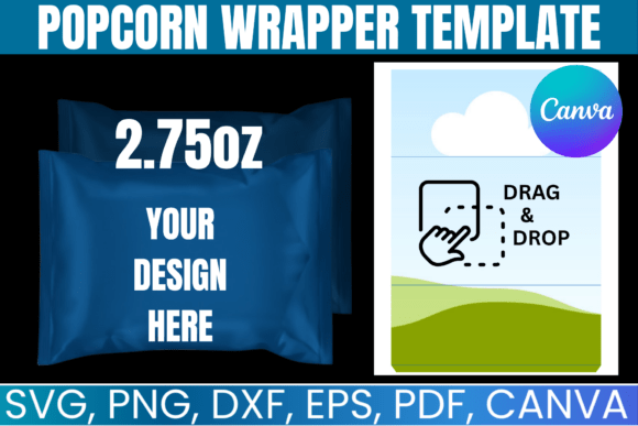 Popcorn Wrapper Canva Editable Template: Graphics Done Right