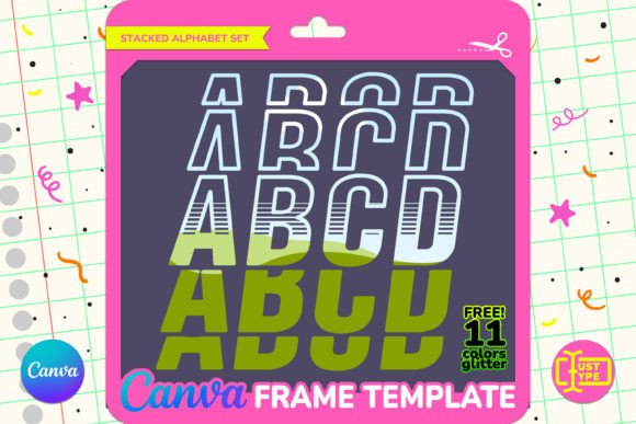 Racing Stacked Alphabet Canva Frame Graphics