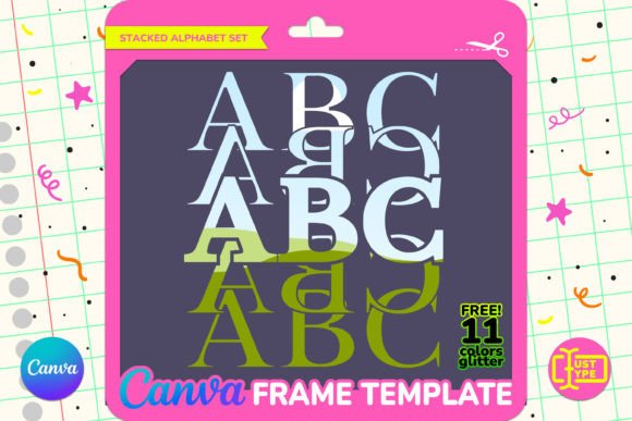 Reflect Stacked Alphabet Canva Frame Graphics