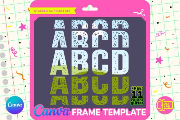 Sandy Stacked Alphabet Canva Frame Graphics