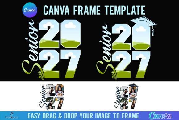 Senior 2027 Canva Frame Photo Editable Graphics