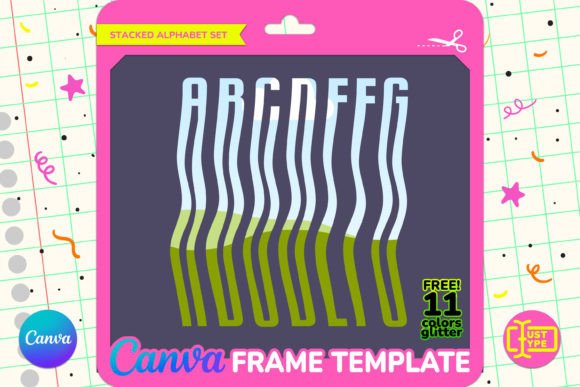 Twist Stacked Alphabet Canva Frame Graphics