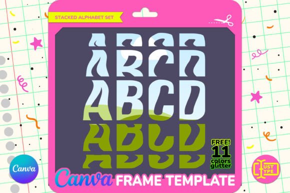 Whammy Stacked Alphabet Canva Frame Graphics