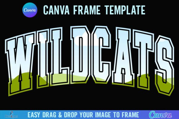 Wildcat Canva Frame: Varsity Sport Graphics